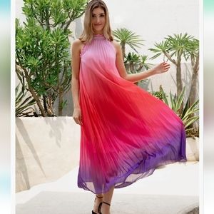 Paintcolors ombre maxi dress - pinks, purple